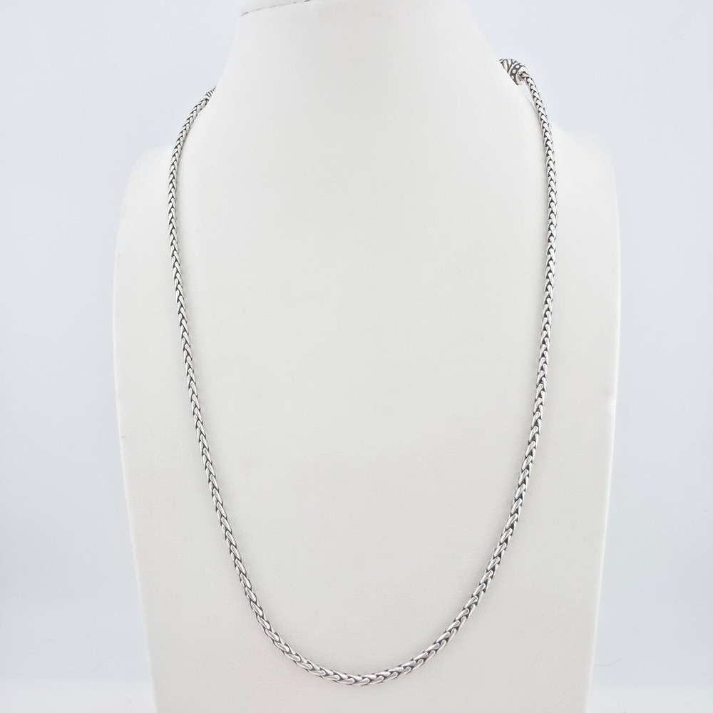 BRIGHTON Add-A-Charm Necklace Wheat Chain Silver Plate 3mm 20" FREE$HIPPING!!